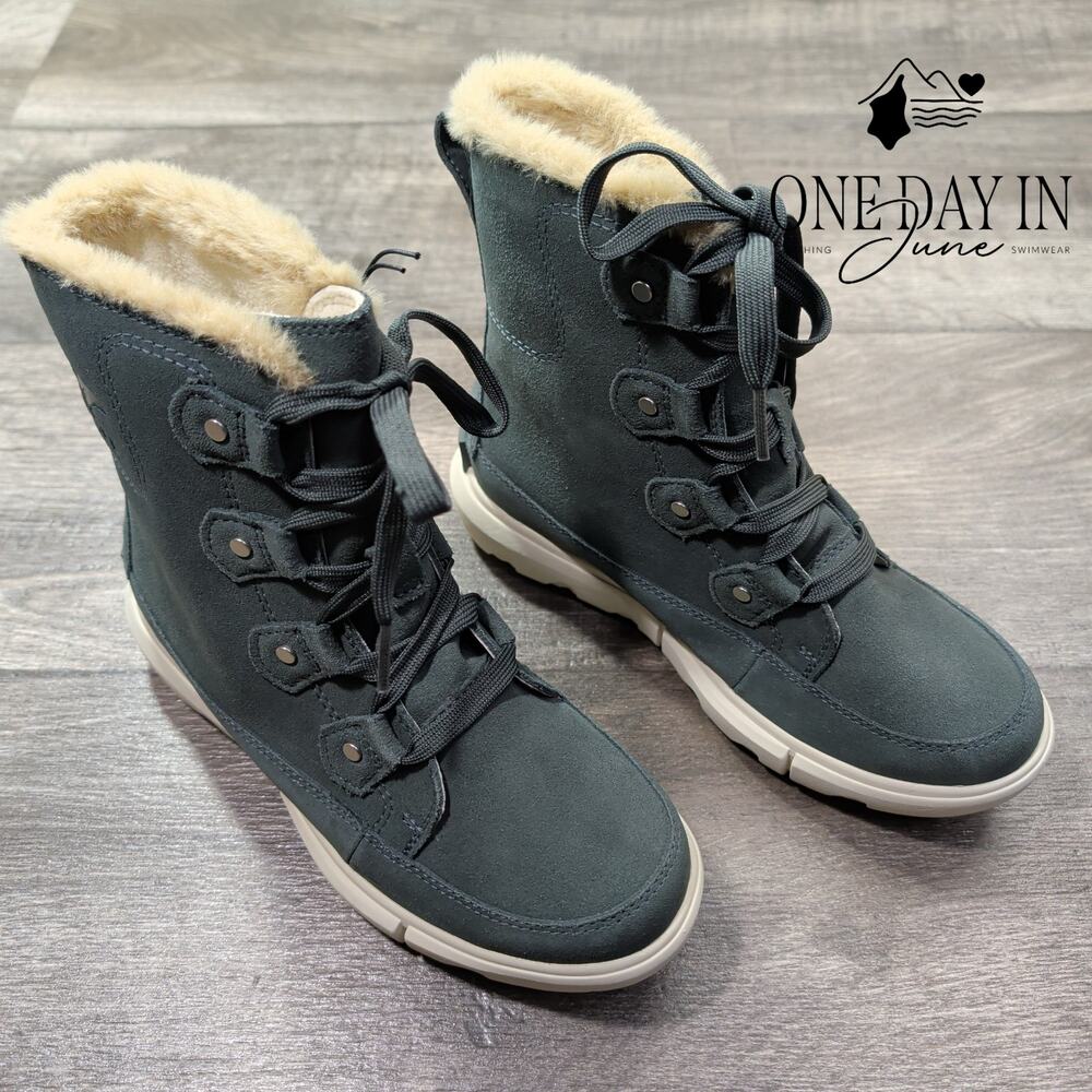 Sorel Explorer III Joan Waterproof Insulated Boots Gray NWT Size 6